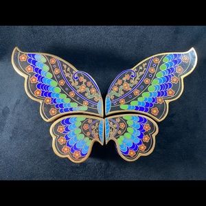 Vintage cloisonné butterfly puzzle box